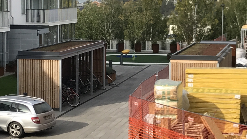 Nordic Green Roof -maksaruohomatto asennettuna. Asentaja Eg-Trading Oy.